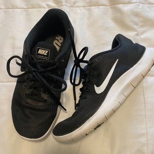 Black Nike running shoes